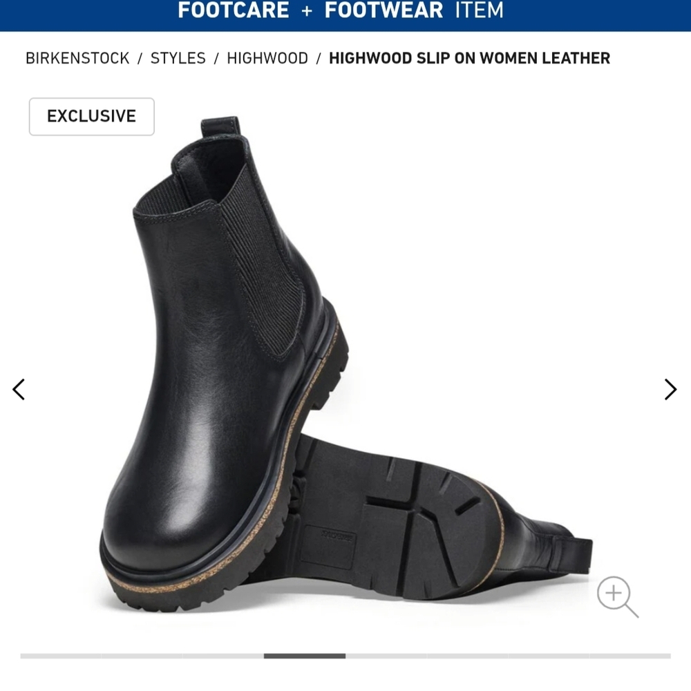 Birkenstock Black Leather Slip-On Boots